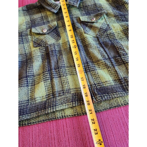 Vintage Phenomenom Womens Wool Jacket Green Plaid Size Large L Full Zip RARE - Picture 15 of 16